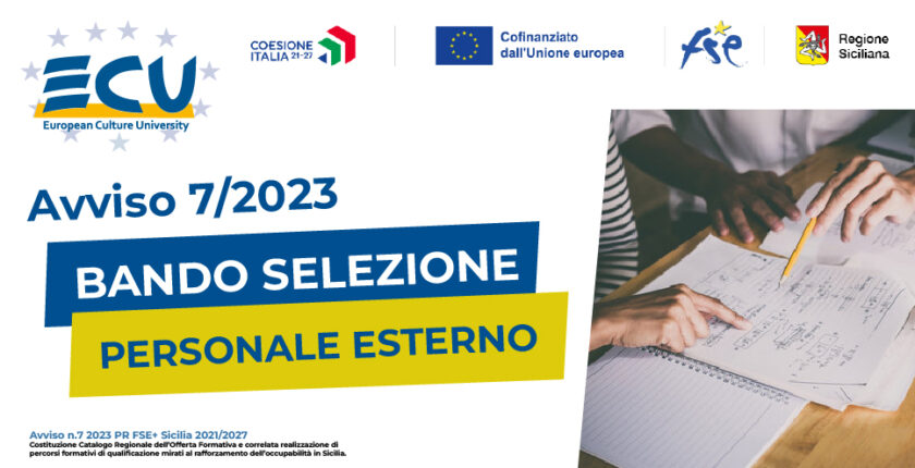 Bando di selezione personale esterno - Avviso 7/2023 – Progetto Arte e creatività nell'era digitale
