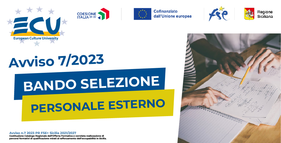 Bando di selezione personale esterno - Avviso 7/2023 – Progetto Arte e creatività nell'era digitale