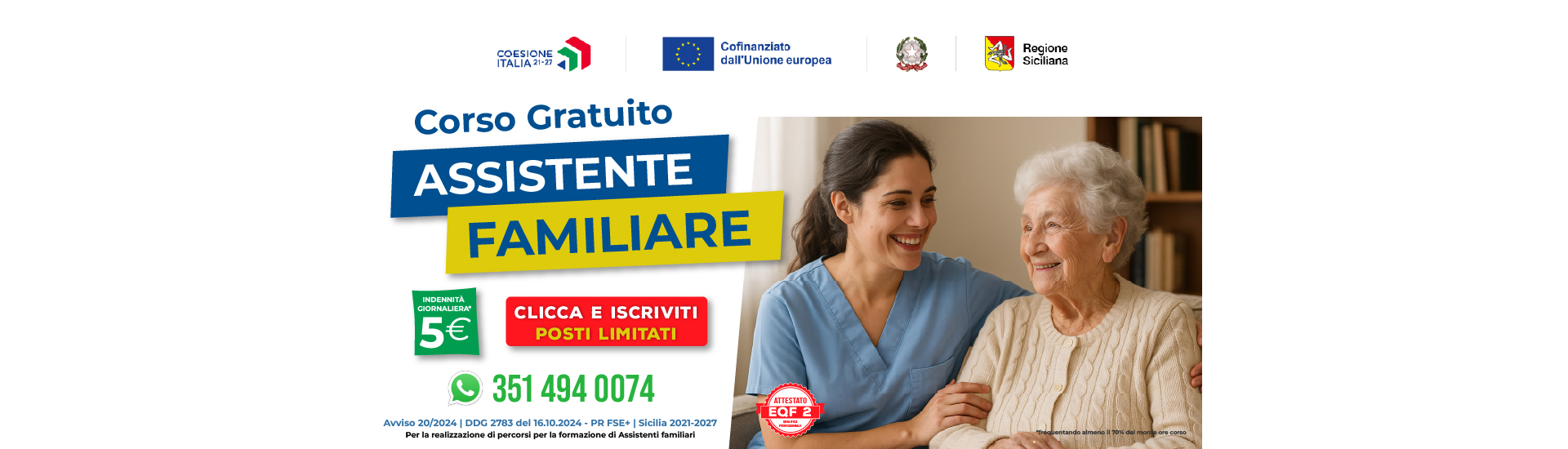 Corso Assistente Familiare - Avviso 20/2024